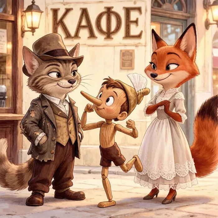 кот и лиса