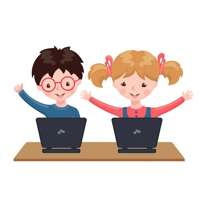 young-boy-girl-sitting-table-studying-computer-home_105824-340
